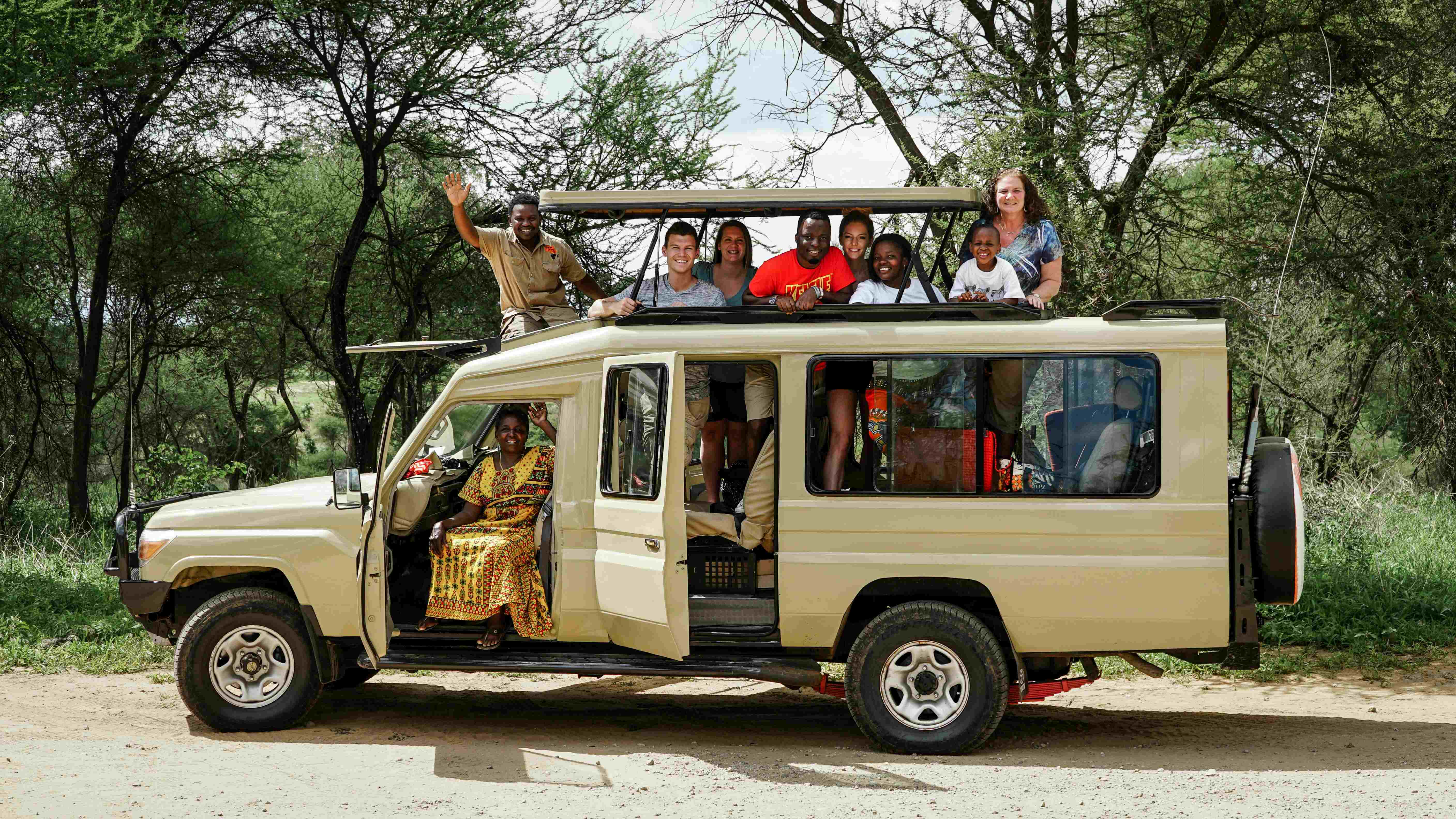 Group on game drive
